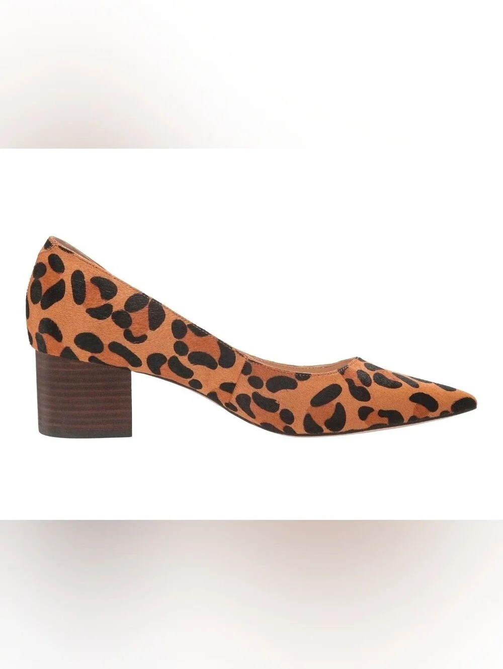 Sole Society Andorra Tan Black Leopard Block Heel Pointed Toe Dress Pumps 8.5